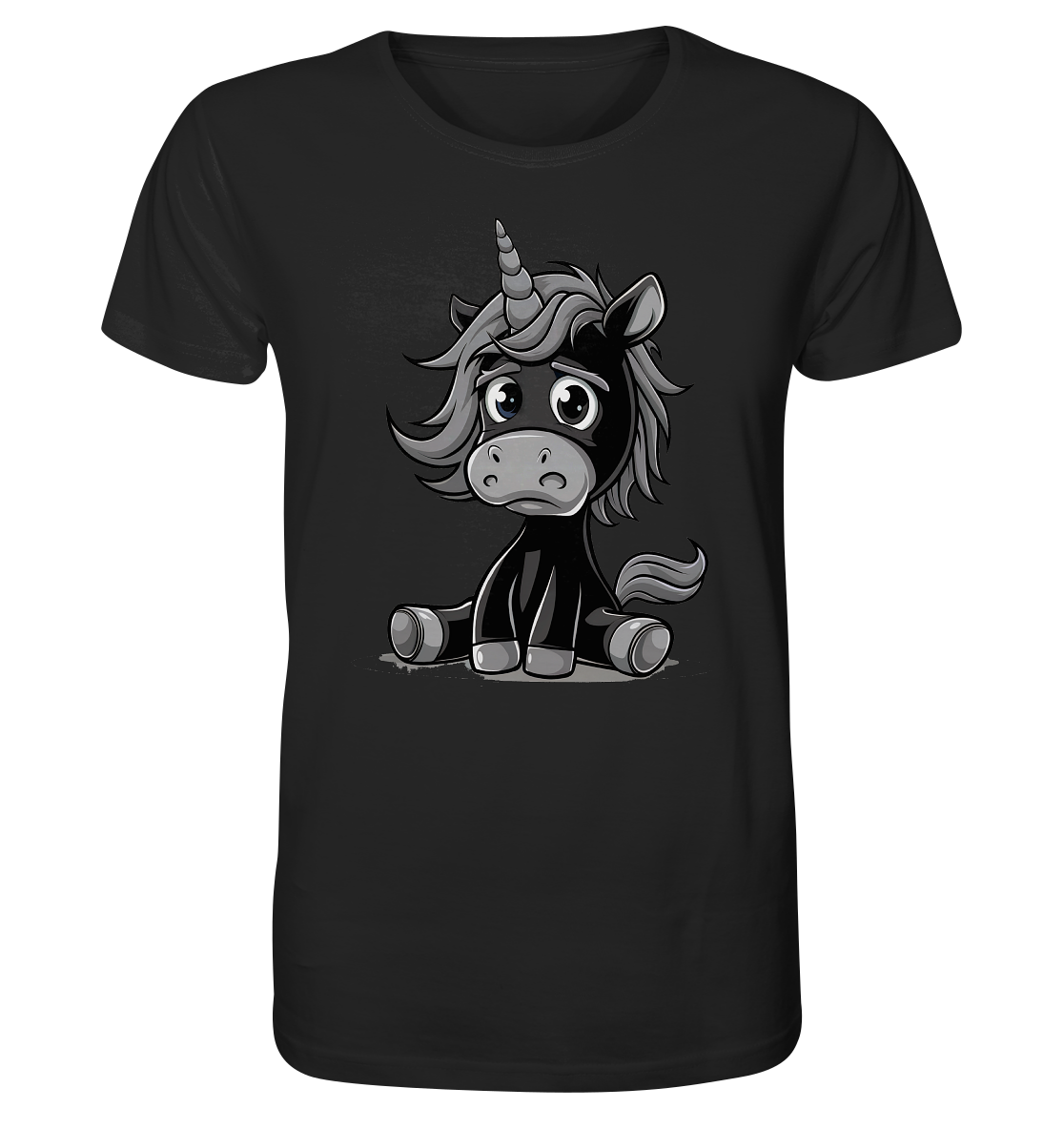 Schwarzes Einhorn. Gothic - Organic Shirt