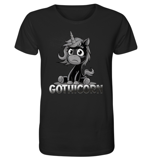 Gothicorn. Schwarzes Einhorn. Gothic - Organic Shirt